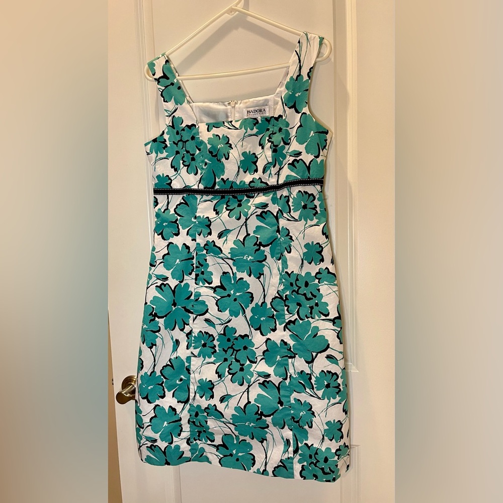 Vintage Isadora Sleeveless 100% Cotton Floral Print Dress Size 10P